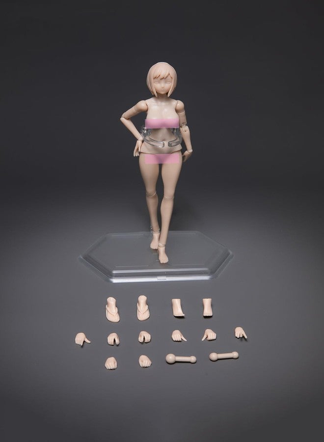 Fremego 1/12 Scale Female Body,6inch Joint Flexible Action Figure Body Plump Body Type with Head Sculpt&Stand Collection ST06A - Image 1